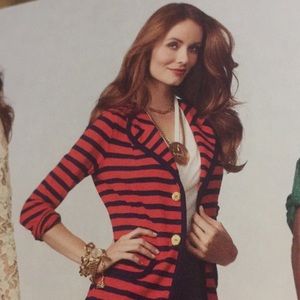 CAbi Red Navy striped jacket